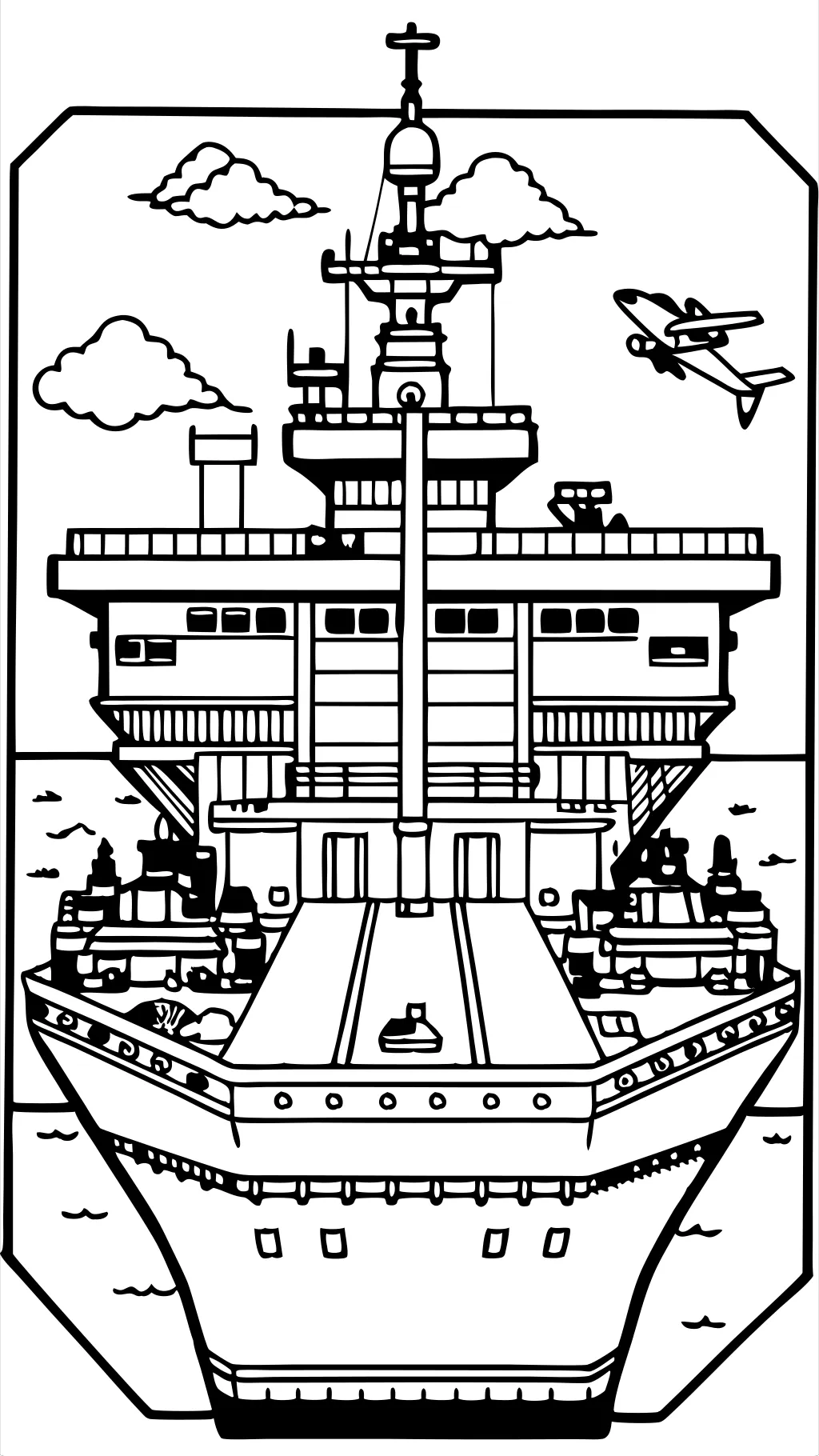 realistic aircraft carrier coloring page